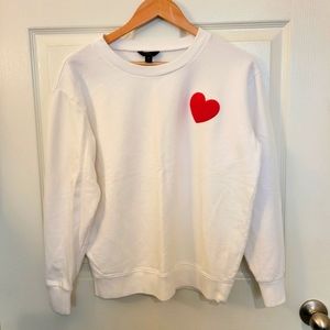 J. Crew womens embroidered sweatshirt medium Valentine’s Day
